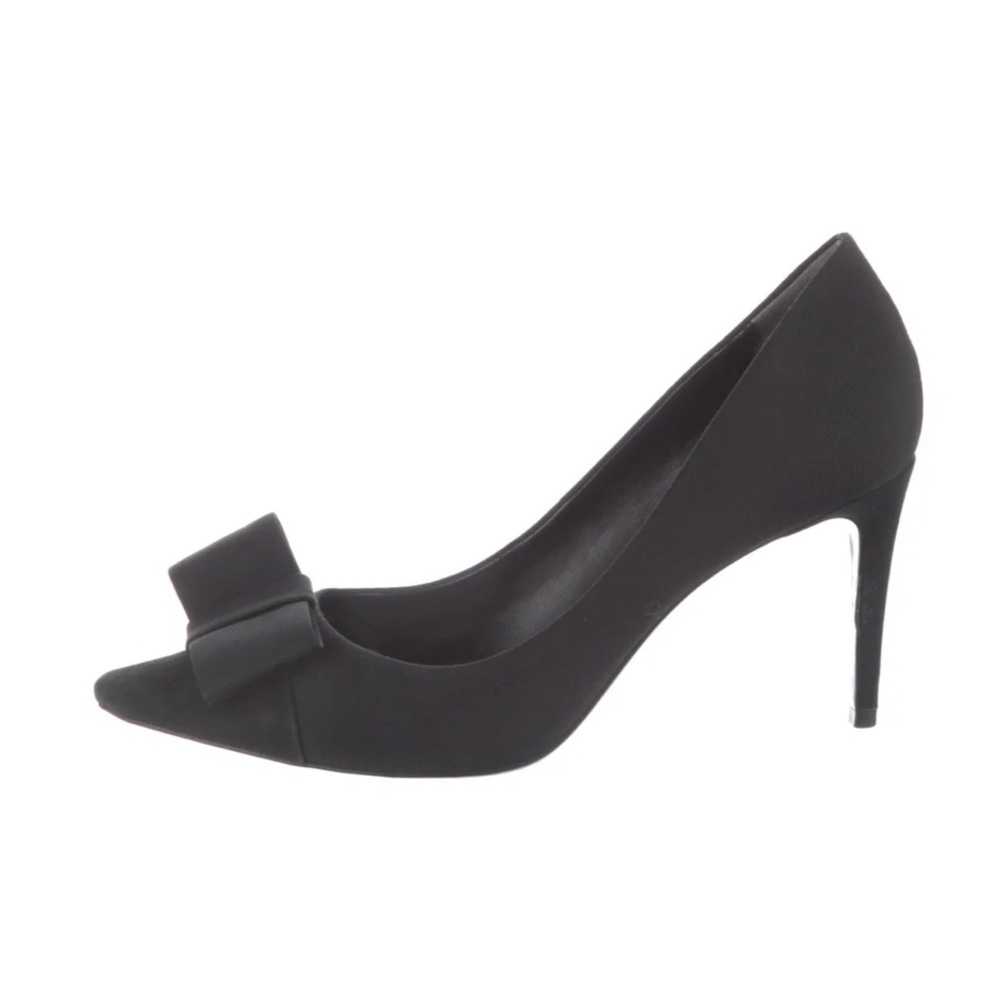 TORY BURCH Aria Black Grosgrain Pumps Heels Classic Bow